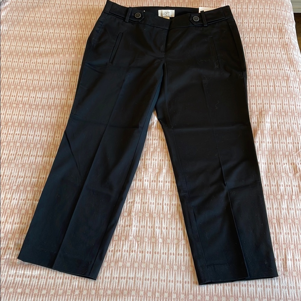 Loft Original Crop Pants NWT Black Size 2